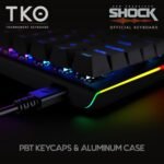 KINESIS Gaming TKO Mechanical Keyboard | Linear Red Switches | 60% Layout | Split Spacebar | Hotswap | PBT Keycaps | Aluminum Body | SF Shock Limited Edition Travel Case - Image 6