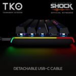 KINESIS Gaming TKO Mechanical Keyboard | Linear Red Switches | 60% Layout | Split Spacebar | Hotswap | PBT Keycaps | Aluminum Body | SF Shock Limited Edition Travel Case - Image 8