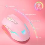 RGB Wireless Gaming Mouse, Pink, Rechargeable, Ergonomic Design, Adjustable DPI, Compatible with Windows, Mac - Image 3