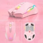 RGB Wireless Gaming Mouse, Pink, Rechargeable, Ergonomic Design, Adjustable DPI, Compatible with Windows, Mac - Image 6