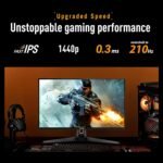 ASUS TUF Gaming 27” 1440P Monitor (VG27AQL5A) – QHD (2560 x 1440), 210Hz, 0.3ms, Fast IPS, Extreme Low Motion Blur Sync, Speakers, DisplayWidget Center, Gaming AI, Height Adjustment, 3 yr Warranty - Image 4