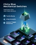Mechanical Gaming Keyboard with Blue Switch, 104-Key Full Size RGB Backlit Wired Keyboard（11 Modes, Anti-Ghosting, Double-Shot ABS Keycaps, Lighted Computer Key-Board for PC Windows-Black - Image 3