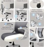 Tervo Model U | Folding Office Chair for Small Spaces | Ergonomic Design with High Rebound Mesh | Computer Desk Chair for Gaming | For Adults & Kids | Foldable & Compact with Flip Up Arms - Image 5