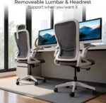 Tervo Model U | Folding Office Chair for Small Spaces | Ergonomic Design with High Rebound Mesh | Computer Desk Chair for Gaming | For Adults & Kids | Foldable & Compact with Flip Up Arms - Image 7