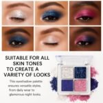 K'APEINE Glitter Shimmer Eyeshadow Makeup Palette, 4Colors Sparkle Eye Shadow Palettes Highly Pigmented Makeup Kit Long Lasting Waterproof Blendable Eyeshadow Palette - Image 5
