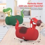 POVYRE Kids Boys Outdoor Toys, 2 PCS Giant Inflatable Dinosaur Bull Toys Bouncy Hopper with Pump, Ride-on Jumping Animal for Indoor Outdoor Play, 220 lbs Capacity, Gift for Ages 5+ - Image 3