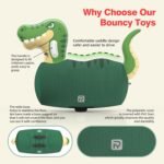 POVYRE Kids Boys Outdoor Toys, 2 PCS Giant Inflatable Dinosaur Bull Toys Bouncy Hopper with Pump, Ride-on Jumping Animal for Indoor Outdoor Play, 220 lbs Capacity, Gift for Ages 5+ - Image 5