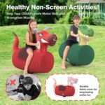 POVYRE Kids Boys Outdoor Toys, 2 PCS Giant Inflatable Dinosaur Bull Toys Bouncy Hopper with Pump, Ride-on Jumping Animal for Indoor Outdoor Play, 220 lbs Capacity, Gift for Ages 5+ - Image 6