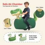 POVYRE Kids Boys Outdoor Toys, 2 PCS Giant Inflatable Dinosaur Bull Toys Bouncy Hopper with Pump, Ride-on Jumping Animal for Indoor Outdoor Play, 220 lbs Capacity, Gift for Ages 5+ - Image 7