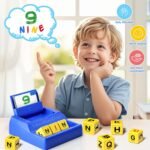 Montessori Matching Letter Game for Kids Ages 3-8 | Educational Learning Spelling Toys with Storage Function | Christmas Birthday Gifts for 3 4 5 6 Year Old Boys & Girls | Larger Blue (50% Bigger) - Image 7