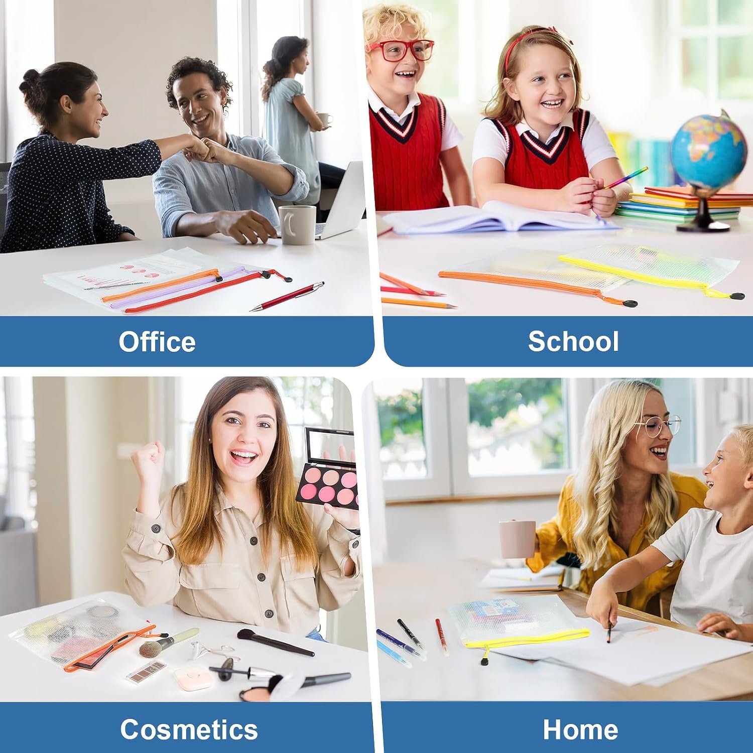 32pcs Mesh Zipper Pouch Bags, 8 Sizes, 8 Colors Zipper Pouches for Organizing, Board Game Storage, Travel, School Office - Image 7