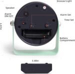 Analog Alarm Clock, Silent Non-Ticking Quartz Movement, Battery-Operated with Snooze & On-Demand Light, Easy to Set Gentle Wake Bedside Desk Clock, Ideal for Home, Travel, Office (Green) - Image 4