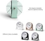 Analog Alarm Clock, Silent Non-Ticking Quartz Movement, Battery-Operated with Snooze & On-Demand Light, Easy to Set Gentle Wake Bedside Desk Clock, Ideal for Home, Travel, Office (Green) - Image 5