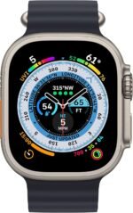 Apple Watch Ultra [GPS + Cellular 49mm] Titanium Case with Midnight Ocean Band, One Size (Renewed) - Image 3