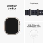 Apple Watch Ultra [GPS + Cellular 49mm] Titanium Case with Midnight Ocean Band, One Size (Renewed) - Image 9