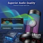 TONOR Gaming Microphone Set with Boom Arm, Vocal Condenser Microphone for PC with Stand, USB Mic with controllable RGB Light, One Tap Mute, Volume Control, for Discord, Twitch Streaming, TC310+ - Image 3