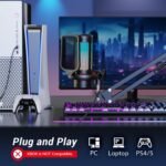 TONOR Gaming Microphone Set with Boom Arm, Vocal Condenser Microphone for PC with Stand, USB Mic with controllable RGB Light, One Tap Mute, Volume Control, for Discord, Twitch Streaming, TC310+ - Image 8