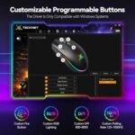 TECKNET Wireless Gaming Mouse Rechargeable - 8000 DPI, Long-Lasting 100Hrs Battery, RGB Backlit, 6 Programmable Buttons, Dual Connectivity (2.4G + USB-C) for PC, Mac, Laptop - Black - Image 4