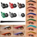 Eyeliner Gel Set,Long Lasting Waterproof High-Intensity Pigments Smudge-Proof Eye liner Makeup With 5.51 IN Long Eyeliner Brush Water-Resistant Creamy Gel 5G-Black - Image 5