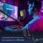 TONOR Gaming Microphone Set, USB Condenser Mic for PC with Stand, Controllable RGB, Quick Mute, Volume Control, for Twitch Streaming, Discord Chatting, 200 cm/78inch Cable, Desktop Stand TC310 - Image 9