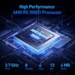 15.6'' Laptop Computer 12GB RAM 256GB SSD, Win 11 Laptop AMD Ryzen 5 Processor(Up to 3.7GHz), 1080P FHD IPS Display, Backlit Keyboard, Fingerprint, USB3.0,WiFi5,Mini HDMI, BT5,Webcam - Image 3