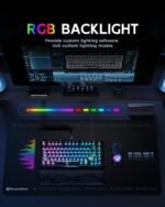 GravaStar Mercury K1 Lite 75% Gaming Keyboard, 2.4GHz/BT/Wired Tri-Mode Wireless Keyboard, Gasket Hot Swappable Mechanical Keyboard, Pre-lubed Linear Switches, RGB Backlit (Transparent Black) - Image 5