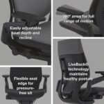 Steelcase Gesture Office Chair - Ergonomic Work Chair with Wheels for Carpet - Comfortable - Intuitive-to-Adjust for Desk - 360-Degree Arms - Coconut Yellow Fabric - Image 6