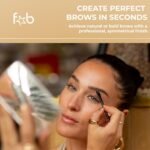 Fab Brows Duo Eyebrow Kit, Ultimate Brow Stencil Kit with Compact Powder Mirror and Eyebrow Shaper, Waterproof Eyebrow Makeup Kit Contour Palette, Eyebrow Cosmetics, (Light/Medium Brown) - Image 3