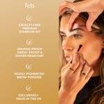 Fab Brows Duo Eyebrow Kit, Ultimate Brow Stencil Kit with Compact Powder Mirror and Eyebrow Shaper, Waterproof Eyebrow Makeup Kit Contour Palette, Eyebrow Cosmetics, (Light/Medium Brown) - Image 4