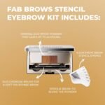 Fab Brows Duo Eyebrow Kit, Ultimate Brow Stencil Kit with Compact Powder Mirror and Eyebrow Shaper, Waterproof Eyebrow Makeup Kit Contour Palette, Eyebrow Cosmetics, (Light/Medium Brown) - Image 5