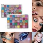 K'APEINE Glitter Palette, Ultra Shimmer Face Glitter Makeup Palette Chunky & Fine Pressed 40 Colors No Glue Needed, Multi-Purpose Glitters Makeup for Hair Face Body Halloween Rave Carnival - Image 6