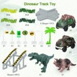 Dinosaur Toys,Create A Dinosaur World Road Race,Flexible Track Playset and 2 pcs Cool Dinosaur car for 3 4 5 6 Year & Up Old boy Girls Best Gift - Image 3