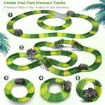 Dinosaur Toys,Create A Dinosaur World Road Race,Flexible Track Playset and 2 pcs Cool Dinosaur car for 3 4 5 6 Year & Up Old boy Girls Best Gift - Image 4
