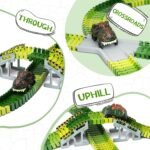 Dinosaur Toys,Create A Dinosaur World Road Race,Flexible Track Playset and 2 pcs Cool Dinosaur car for 3 4 5 6 Year & Up Old boy Girls Best Gift - Image 5