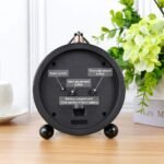 Retro Metal Table Clock Battery Operated Non-Ticking Silent Quartz Table Small Alarm Clock Desk Shelf HD Glass Clock for Kids Room (Arabic-550-12) - Image 3