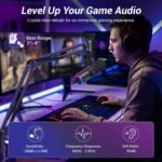 TONOR Dynamic Gaming Microphone, XLR/USB Mic Streaming, AI Noise Cancellation, Controlable RGB, Tap Mute, 3.5mm Headphone Jack, Volume Control, Microfono with Boom Arm, Black, TD510 AIR S H+ - Image 4