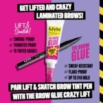 NYX PROFESSIONAL MAKEUP The Brow Glue Crazy Lift, Brow Lamination Gel with 16HR Strong Hold & Built-In Styling Comb - Clear Eyebrow Gel - Image 7
