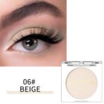 Erinde Single Beige Matte Eyeshadow Palette, Velvet Eye Shadow Compact Powder Primer Base Makeup, Neutral Nudes Matte Pressed Powder Eye Shadow Palette, 06# Beige - Image 3