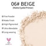 Erinde Single Beige Matte Eyeshadow Palette, Velvet Eye Shadow Compact Powder Primer Base Makeup, Neutral Nudes Matte Pressed Powder Eye Shadow Palette, 06# Beige - Image 4