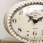 NIKKY HOME Vintage Table Clock with Beads, Silent Shelf Desk Top Clock Battery Operated Antique Design, Chic Home Decor for Fireplace Mantel, Desktop, Countertop, White - Image 5