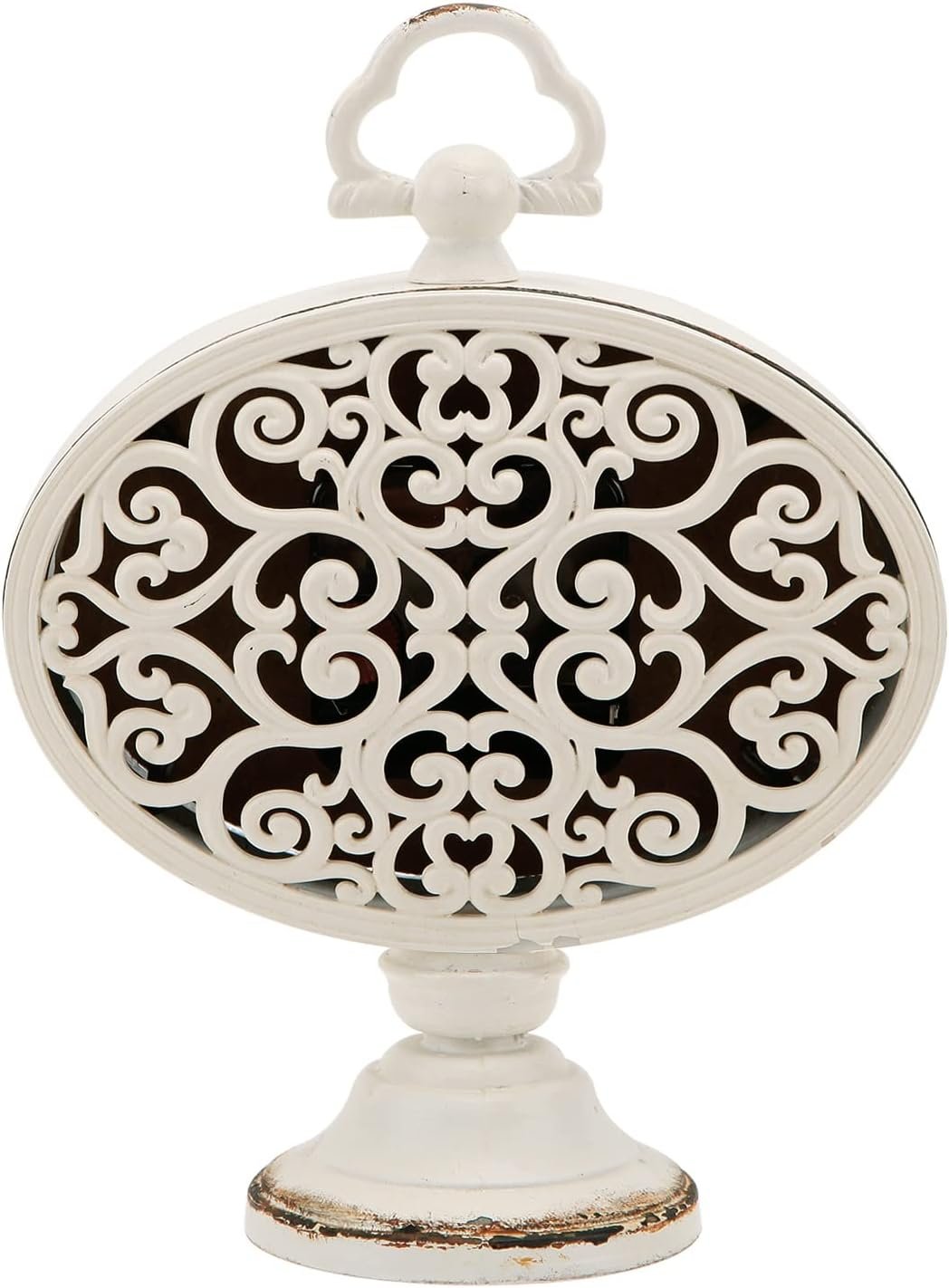 NIKKY HOME Vintage Table Clock with Beads, Silent Shelf Desk Top Clock Battery Operated Antique Design, Chic Home Decor for Fireplace Mantel, Desktop, Countertop, White - Image 8