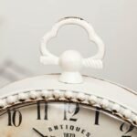 NIKKY HOME Vintage Table Clock with Beads, Silent Shelf Desk Top Clock Battery Operated Antique Design, Chic Home Decor for Fireplace Mantel, Desktop, Countertop, White - Image 8