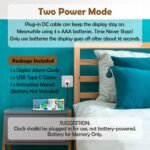 Small Digital Alarm Clock, Mirror Surface LED Electronic Clocks with Large Display, Adjustable Brightness and Snooze Model for Bedroom, Desk, Office, White Digit - Image 3