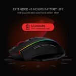 Redragon M686 Wireless Gaming Mouse, 16000 DPI Wired/Wireless Gamer Mouse with Professional Sensor, 45-Hour Reliable Power Capacity, Customizable Macro and RGB Backlight for PC/Mac/Laptop - Image 6