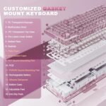 YUNZII X98 QMK/VIA Wireless Mechanical Gaming Keyboard with Knob,Tri-Mode BT5.0/USB-C/2.4GHz Hot Swappable Keyboard,Pre-lubed Switches Gasket Mount RGB Backlit for Wins/Mac (Pink, Snow Switch) - Image 5