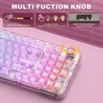 YUNZII X98 QMK/VIA Wireless Mechanical Gaming Keyboard with Knob,Tri-Mode BT5.0/USB-C/2.4GHz Hot Swappable Keyboard,Pre-lubed Switches Gasket Mount RGB Backlit for Wins/Mac (Pink, Snow Switch) - Image 8