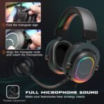 FIFINE Gaming Headset for PC-Wired Headphones with Microphone-7.1 Surround Sound Computer USB Headset for Laptop, Streaming Headphones on PS4/PS5, with EQ Mode, RGB, Soft Ear Pads - AmpliGame H6 - Image 5