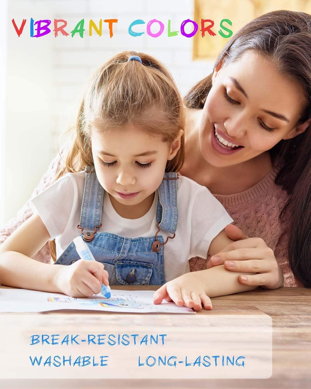 NewFamily Dustless Chalk for Kids, Colored Sidewalk Chalk With Holder,Non-Toxic Washable Toddlers Chalks Drawing Writing for Outdoor Art Play,Blackboard(12 Pcs) - Image 3