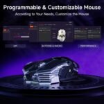 EWEADN G5 Wireless Gaming mouse, 12800 Adjustable DPI Ergonomic Mouse with 6 RGB Backlit Modes, Rapid Fire Key, 9 Programmable Macro Buttons, Rechargeable Bluetooth Mouse for PC/Mac/Laptop - Black - Image 5