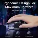 EWEADN G5 Wireless Gaming mouse, 12800 Adjustable DPI Ergonomic Mouse with 6 RGB Backlit Modes, Rapid Fire Key, 9 Programmable Macro Buttons, Rechargeable Bluetooth Mouse for PC/Mac/Laptop - Black - Image 7